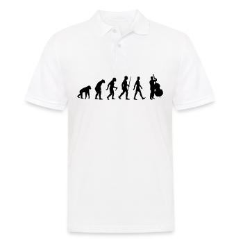 Kontrabass - Evolution Musik Streicher Instrument - Männer Poloshirt - Weiß - Vorne - Kai (181cm)