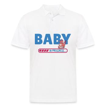 Baby in Bearbeitung - Männer Poloshirt - Weiß - Vorne - Kai (181cm)
