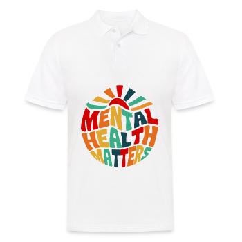 Psychische Gesundheit Mental Health - Men's Polo Shirt - white - Front - Kai (181cm)