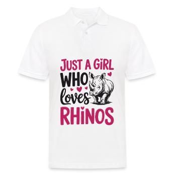 Rhinoceros - Men's Polo Shirt - white - Front - Kai (181cm)