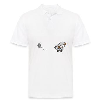 Komme was Wolle Ich Schaf das Stricken Nähen Damen - Männer Poloshirt - Weiß - Vorne - Kai (181cm)