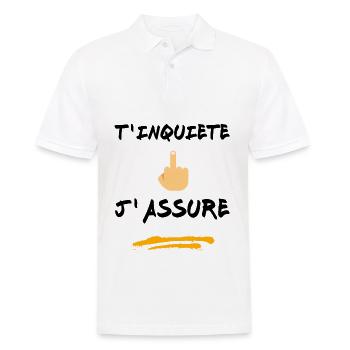T inquiète j assure - Polo Homme - blanc - Devant - Kai (181cm)