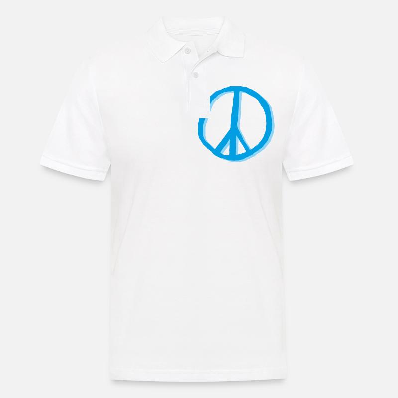 Peacezeichen Friedenszeichen Zeichen - Männer Poloshirt - Weiß