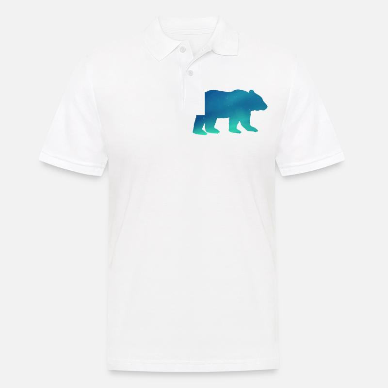 Bär Silhouette - Männer Poloshirt - Weiß