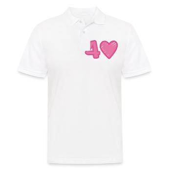 Cœur du 40e anniversaire - Polo Homme - blanc - Devant - Kai (181cm)