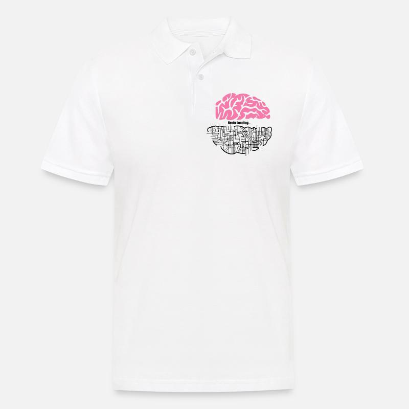 Brain - Männer Poloshirt - Weiß