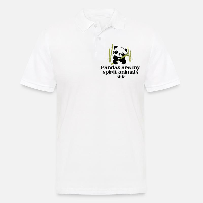 Pandas sind mein Geisttier - Männer Poloshirt - Weiß