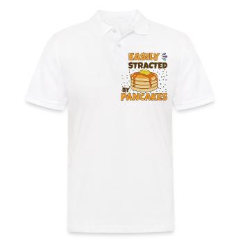Easily Distracted By Pancakes Pancake Gift Idea - Men's Polo Shirt - white - Front - Kai (181cm)