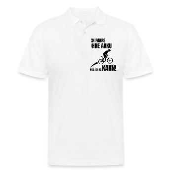 Ohne Akku Fahrrad Fahren Weil Ich Es Kann - Männer Poloshirt - Weiß - Vorne - Kai (181cm)