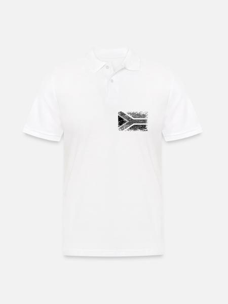 Südafrika südafrikanisch Fahne Flagge used-look - Männer Poloshirt - Weiß
