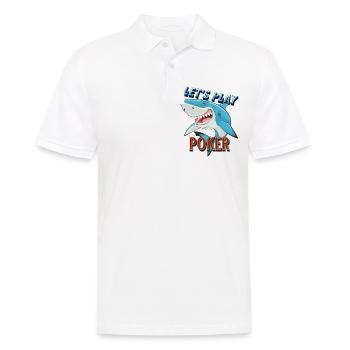 Poker Spieler Pokershark will spielen - Männer Poloshirt - Weiß - Vorne - Kai (181cm)