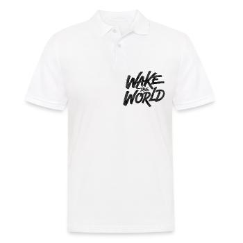 Wake The World - Men's Polo Shirt - white - Front - Kai (181cm)