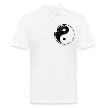einfarbiges Yin Yang - Männer Poloshirt - Weiß - Vorne - Kai (181cm)