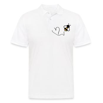 bee heart - Männer Poloshirt - Weiß - Vorne - Kai (181cm)