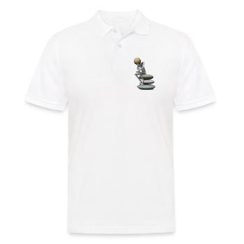 Holzkopf als Denker - Männer Poloshirt - Weiß - Vorne - Kai (181cm)