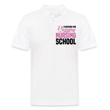 I Survived Her Passing Nursing School 15 - Men's Polo Shirt - white - Front - Kai (181cm)