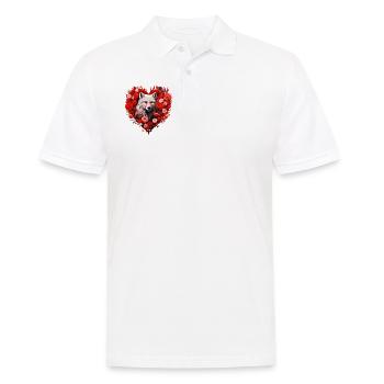 Âme de loup dans la couronne de coeur - Polo Homme - blanc - Devant - Kai (181cm)