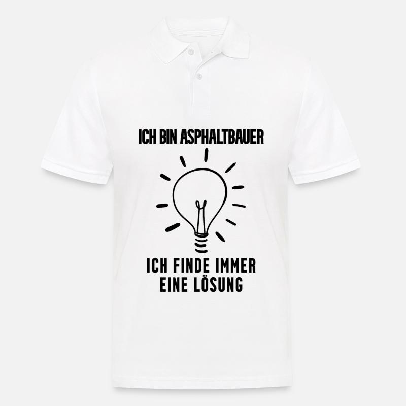 Asphaltbauer Beruf Ausbildung - Männer Poloshirt - Weiß