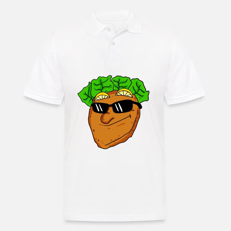 Cooles Schnitzel mit Sonnenbrille - Männer Poloshirt - Weiß