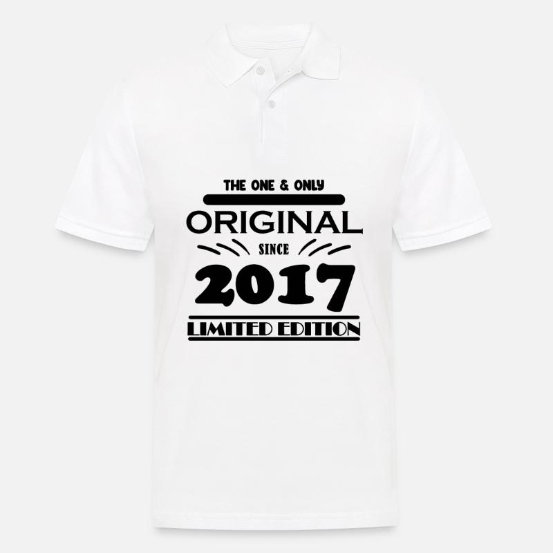 2017 - Année de construction 2017 - Millésime 2017 - Polo Homme - blanc