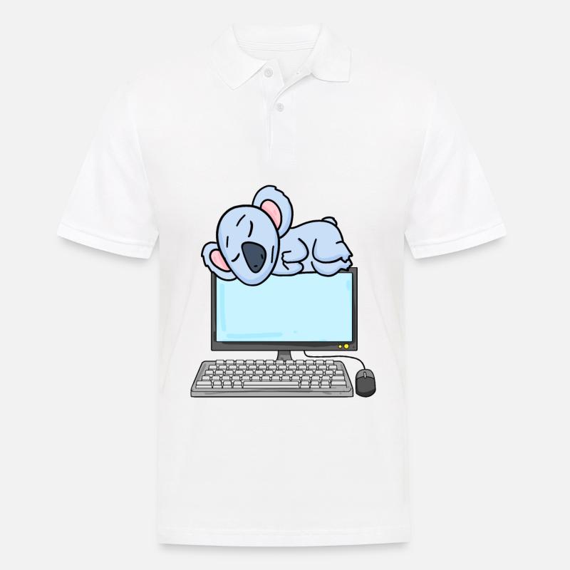 Koala Computer Nerd Programmeur Cadeau - Polo Homme - blanc