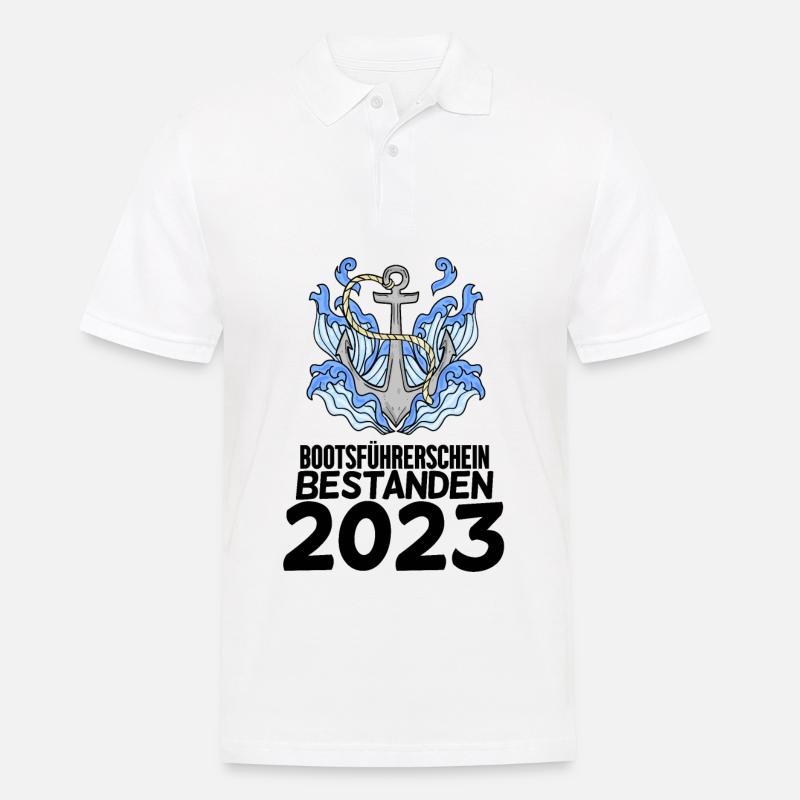 Bootsführerschein 2023 - Männer Poloshirt - Weiß