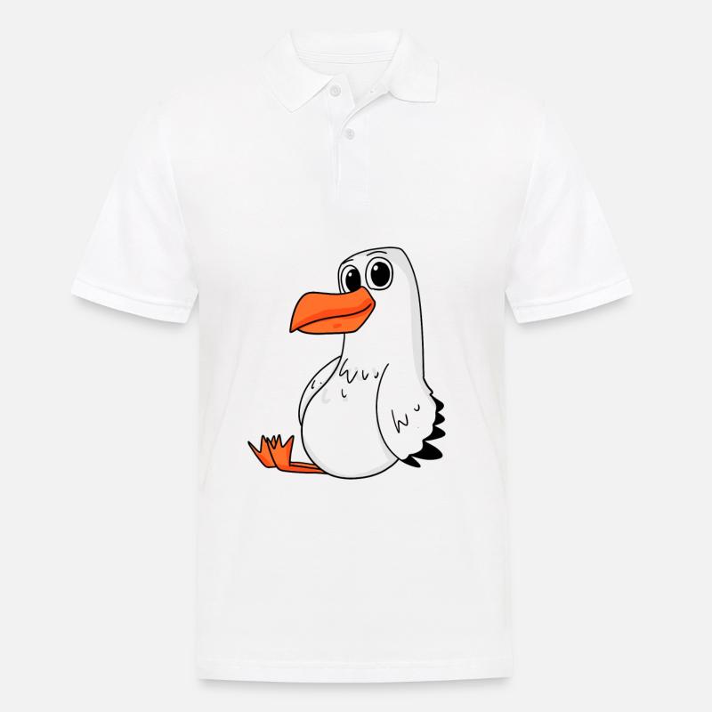 Möwe - Männer Poloshirt - Weiß