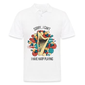 Harfe Geschenk Musikinstrument Musiker Zupfen - Männer Poloshirt - Weiß - Vorne - Kai (181cm)
