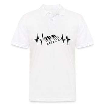 Piano, battement de coeur de clavier de piano - Polo Homme - blanc - Devant - Kai (181cm)