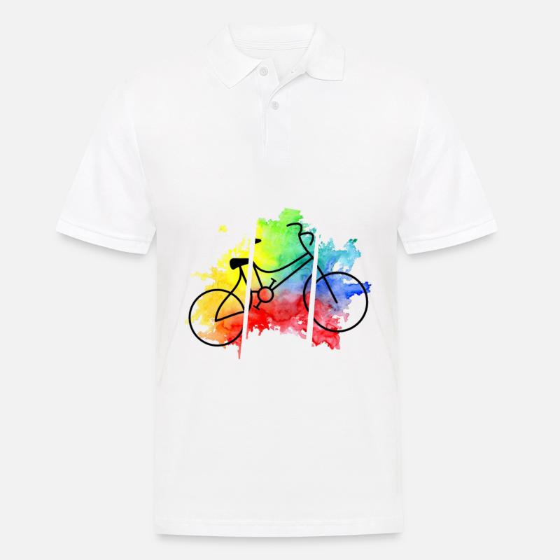 Vélo coloré - Polo Homme - blanc