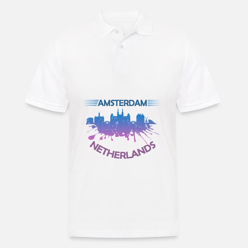 Amsterdam - Männer Poloshirt - Weiß