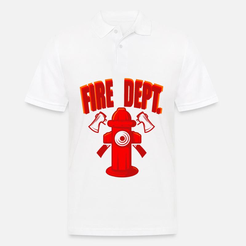 Fire Dept. Feuerwehrmann Hydrant - Männer Poloshirt - Weiß
