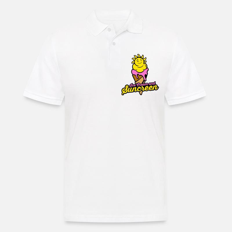 Eis, Sommer, Sonne, Geschenk, Geschenkidee - Männer Poloshirt - Weiß