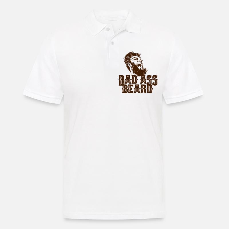 Bart, Bärte, Hipster, Vollbart, Geschenk, - Männer Poloshirt - Weiß