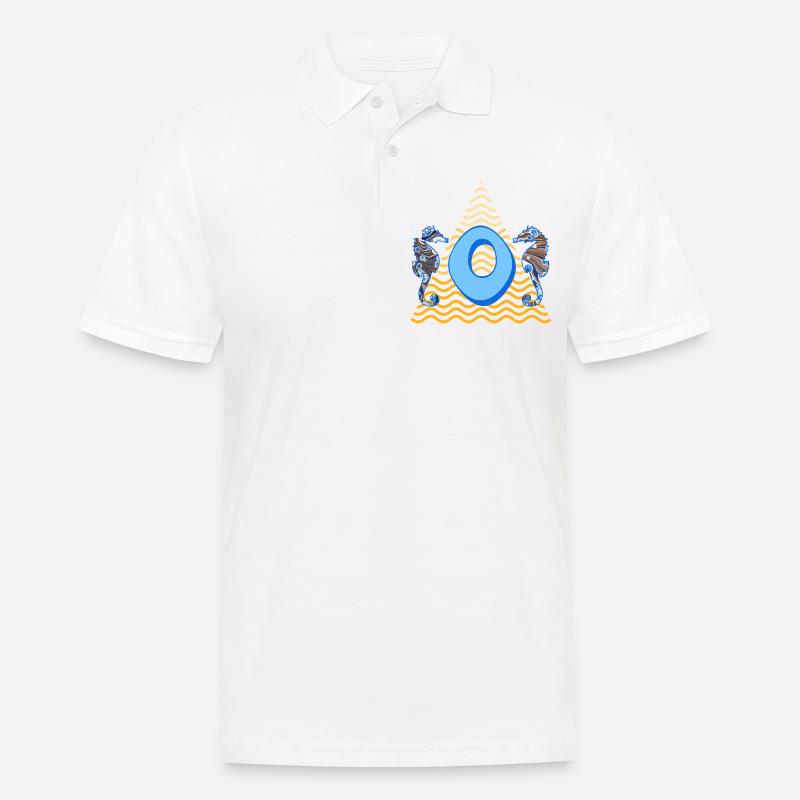 seepferdchen e 262 o - Männer Poloshirt - Weiß