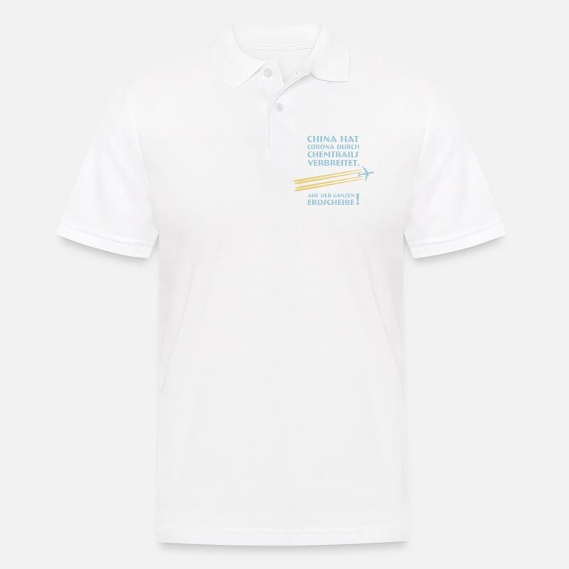 China Chemtrails mit Flugzeug - Männer Poloshirt - Weiß
