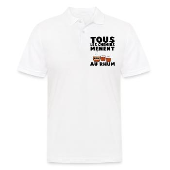 Alle Wege führen zu Rum - Männer Poloshirt - Weiß - Vorne - Kai (181cm)