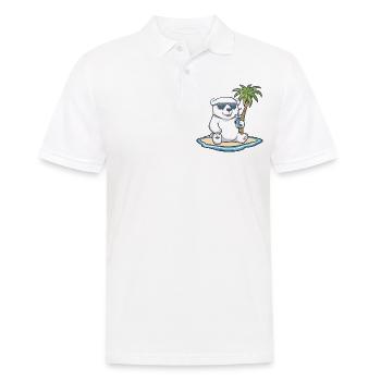 Eisbär Sommer Strand Urlaub - Männer Poloshirt - Weiß - Vorne - Kai (181cm)