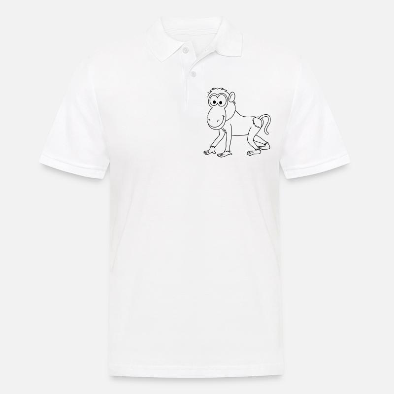 Monkey affe comic - Männer Poloshirt - Weiß