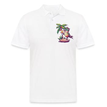 colibri oiseau vacances d’été à la plage - Polo Homme - blanc - Devant - Kai (181cm)
