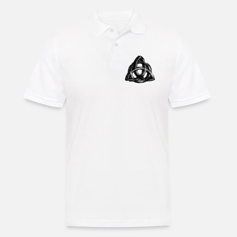 Rune celtiche celtiche di simbolo del nodo celtico - Polo da uomo - bianco