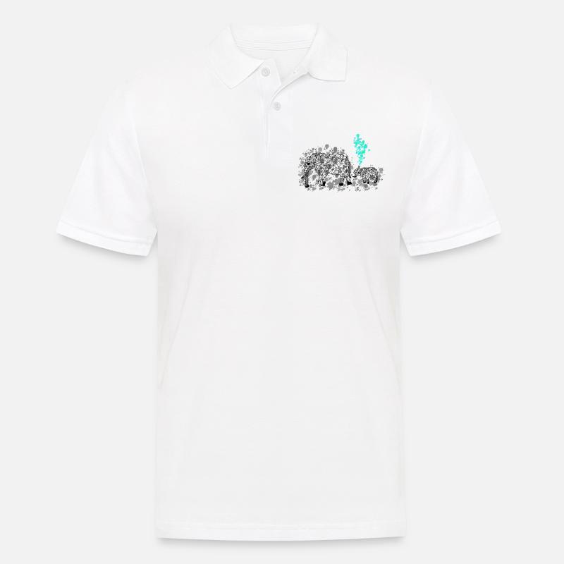 Elefantt GeomeTRIX - Männer Poloshirt - Weiß