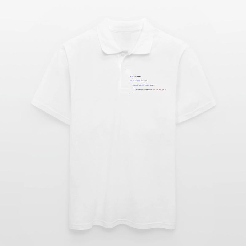 C # .NET Code Hello World Programmer Gift Men's Polo Shirt