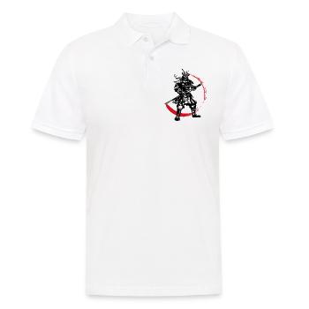 Samurai Japanischer Krieger Blutmond Design - Männer Poloshirt - Weiß - Vorne - Kai (181cm)