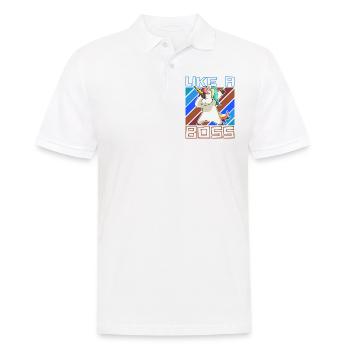 Comme un patron - Drôle de licorne Dabbing Saying - Polo Homme - blanc - Devant - Kai (181cm)