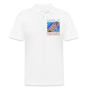 Like a Boss - Licorne Destructeur de Mondes Disant - Polo Homme - blanc - Devant - Kai (181cm)