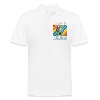 Like a Boss - Le Père Noël monte sur T-Rex - Polo Homme - blanc - Devant - Kai (181cm)