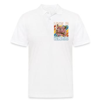 Comme un cochon drôle de patron prêt pour la bataille - Polo Homme - blanc - Devant - Kai (181cm)