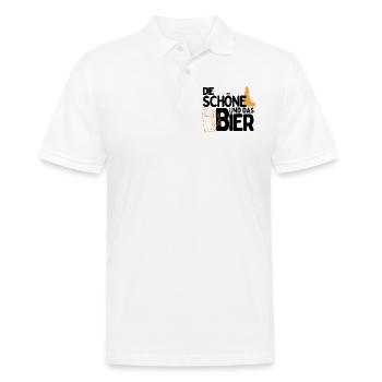 Die Schöne und das Bier Party Outfit zum Bier - Männer Poloshirt - Weiß - Vorne - Kai (181cm)