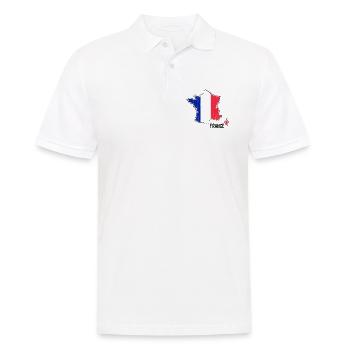 France Flag Map Outline - Men's Polo Shirt - white - Front - Kai (181cm)